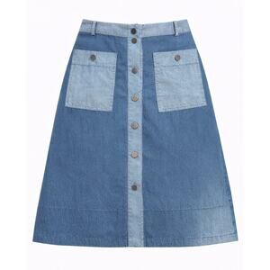 Rachel Rachel Roy Denim Button Front Skirt Size 6 A-Line Chambray